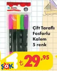 ÇİFT TARAFLI FOSFORLU KALEM 5 RENK ÇİFT TARAFLI FOSFORLU KALEM 5 RENK